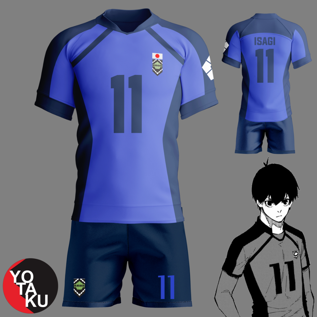 Jual Jersey Anime Cosplay Blue Lock Yoichi Isagi Team Eleven Team 11 ...