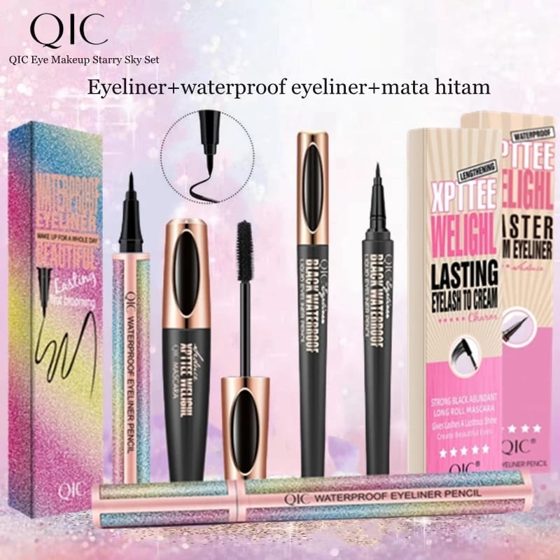 Jual QIC Set Make Up Starry Sky Eyeliner Pencil And Mascara Premium