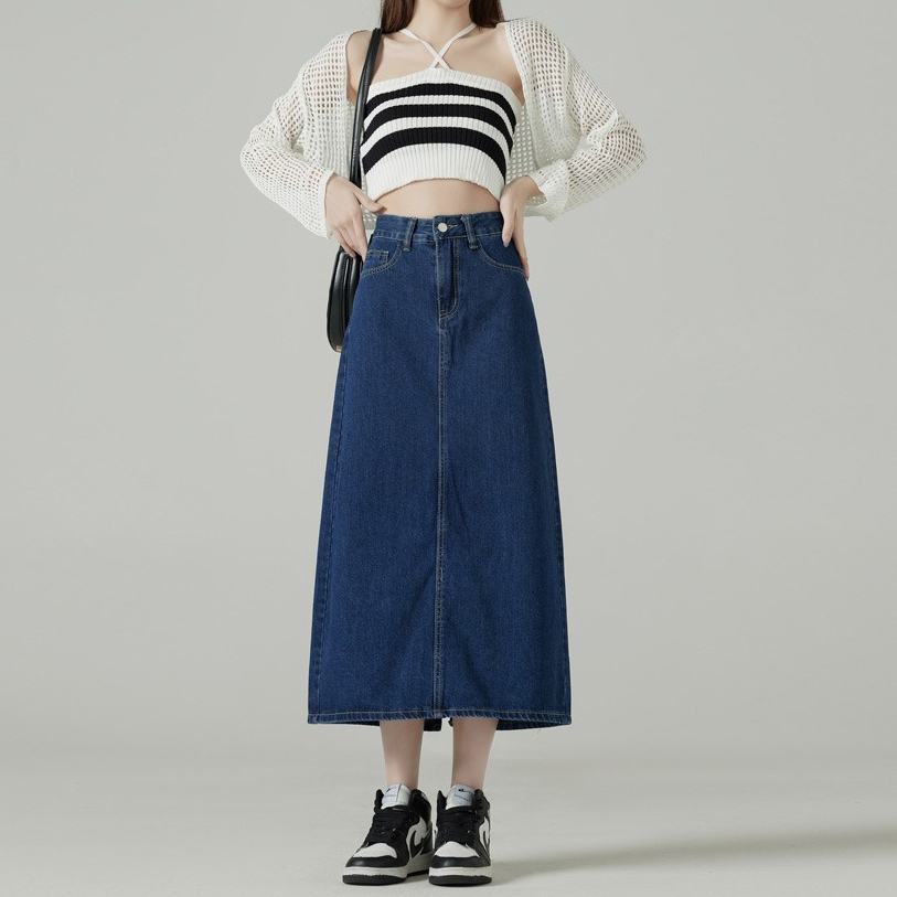 Jual Alice Rok-Highwaist Rok Jeans Wanita / Kekinian Fashion Split ...