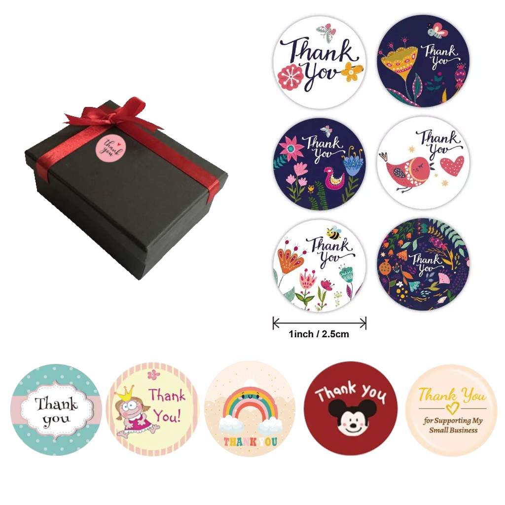 Jual Paket Eceran Stiker Thank You Motif Lucu Unik Serbaguna 2cm dan 2
