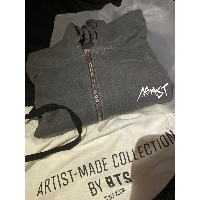Jual official artist made collection hoodie jungkook armyst - grey (abu