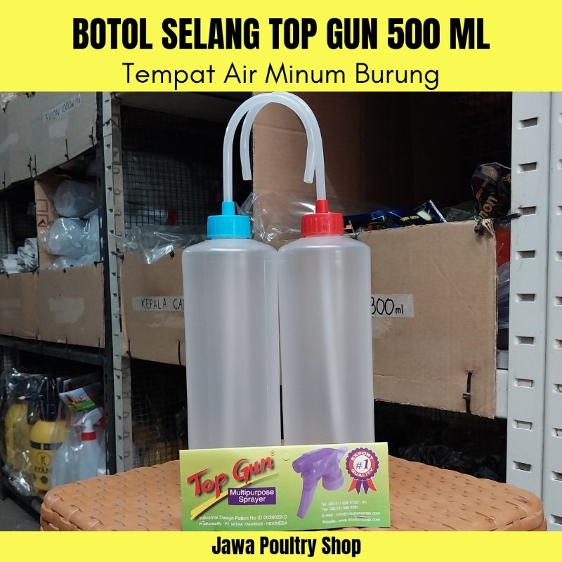 Jual Botol Selang Plastik Tempat Air Minum Burung 500 Ml Kempis Top Gun Shopee Indonesia 6174