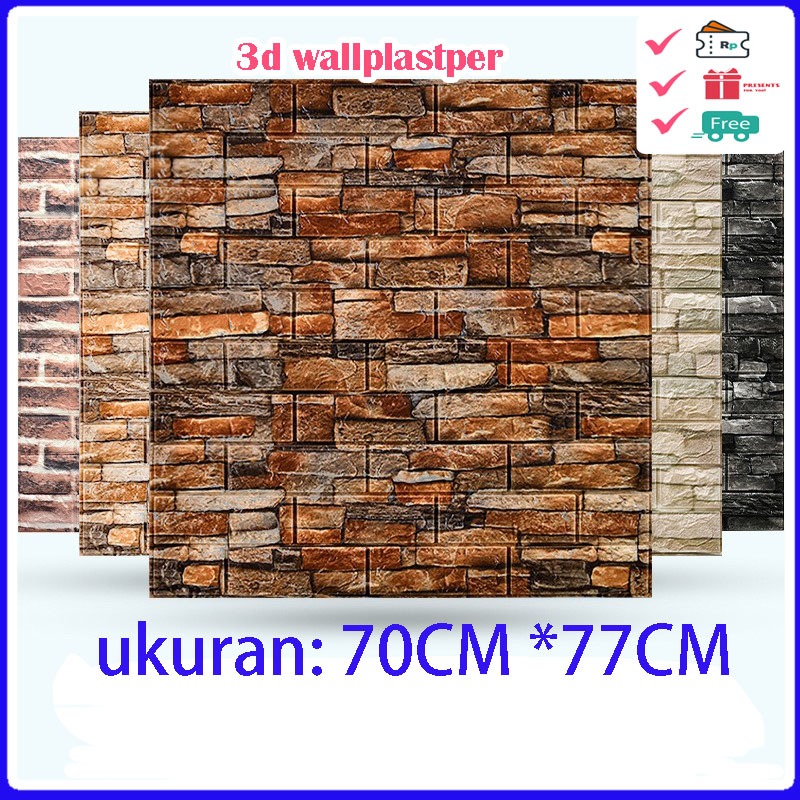 Jual Wallpaper Dinding 3D Stiker kamar tidur Foam Batu Bata Murah