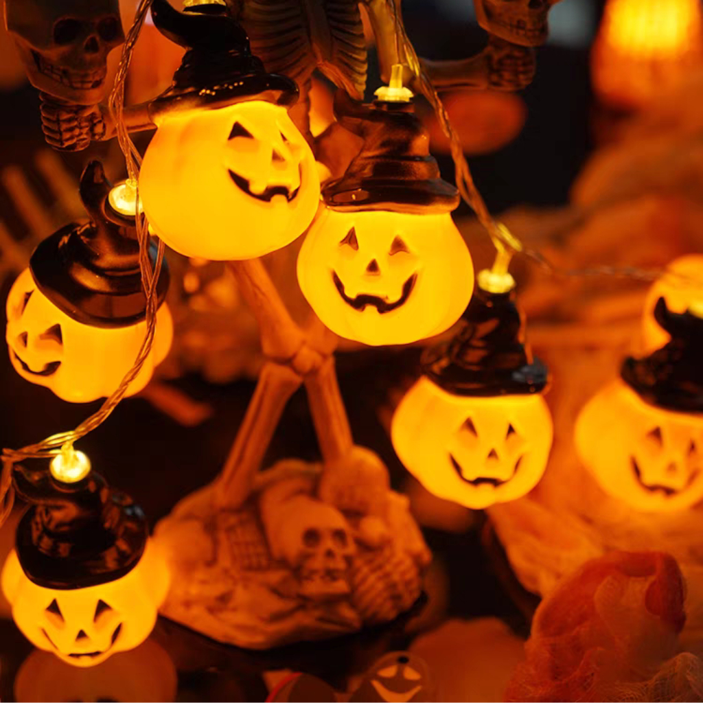 Jual Lampu Hias Halloween / Lampu LED Halloween Pumpkin 2 Meter