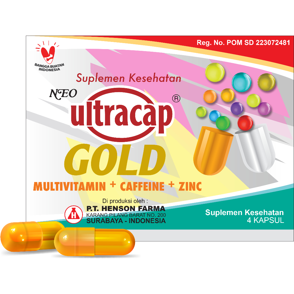 Jual ULTRACAP GOLD Suplemen Multivitamin C E & B Kompleks Disertai Zinc ...