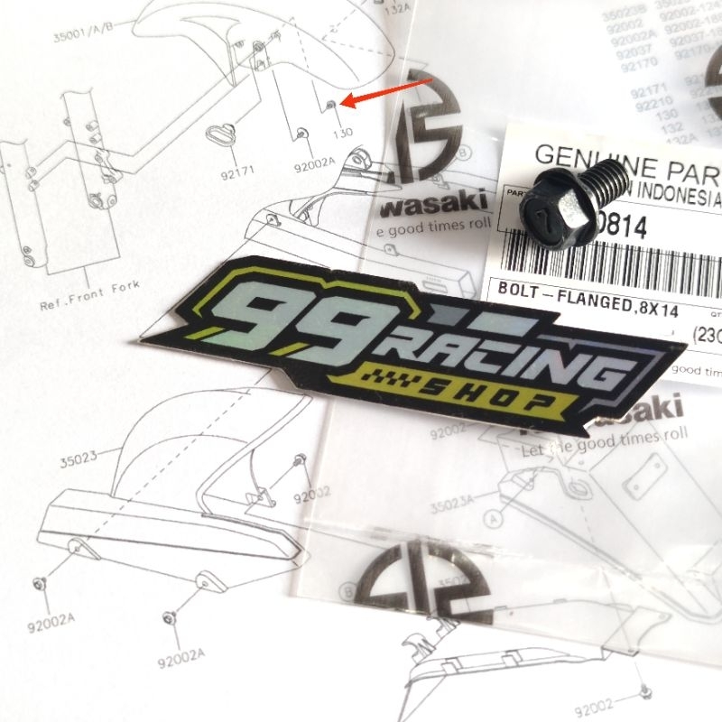 Jual Baut Spakbor Slebor Depan Ninja R SS RR Original Satuan | Shopee