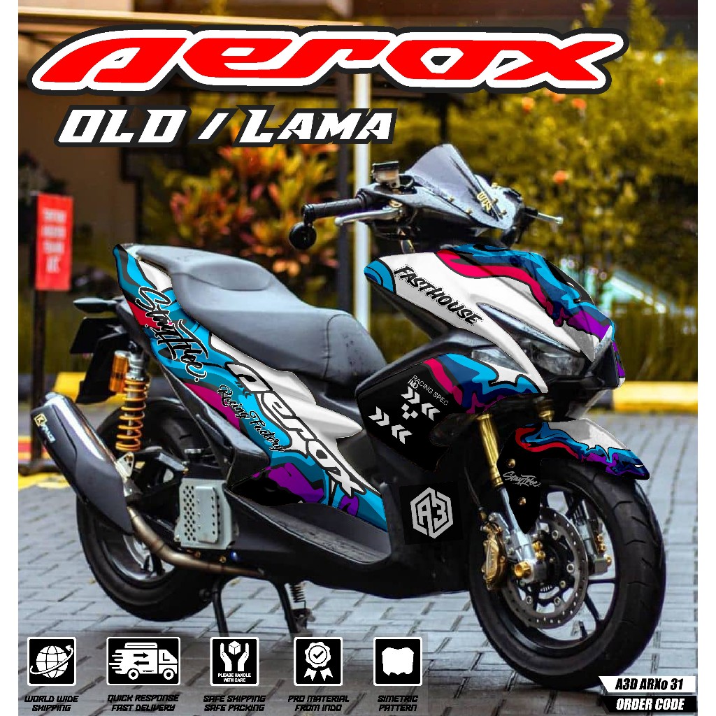 Jual (C0D) Sticker Decal Aerox Lama Full Body Custom Dekal Stiker Aerox ...