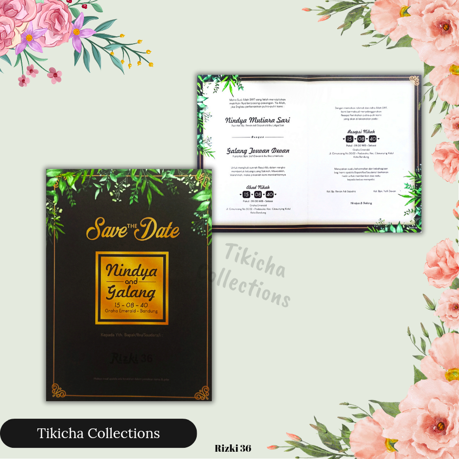 Jual Cetak Undangan Pernikahan Desain Simpel elegan, undangan Aesthetic
