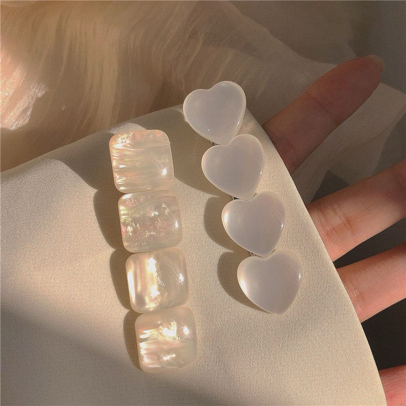 Jual Ringo Stuff Jepit Korea Shiny Cat Eye Stone Heart Square Hair