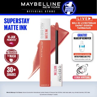 Maybelline Superstay Matte Ink Liquid Matte Lipstick Make up - 5ml (Lipstik Cair Dengan Ink Formula Tahan Lama Hingga 16 Jam)