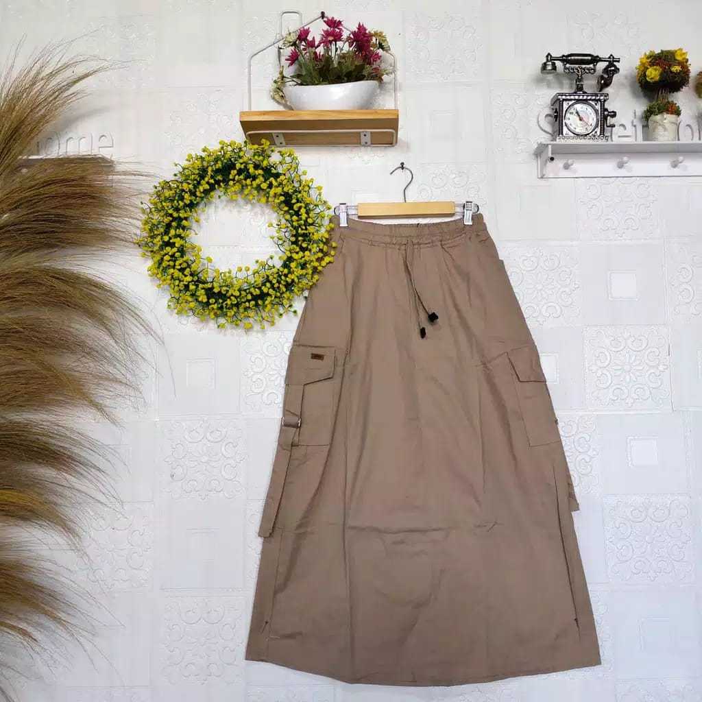 Jual ROK CARGO WANITA JUMBO (XXL) rok korean style rok panjang wanita ...