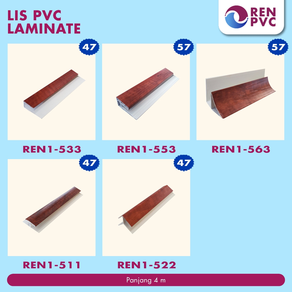 Jual REN - LIS PVC LAMINATE IMPORT PINGGIR SIKU SAMBUNG | Shopee Indonesia