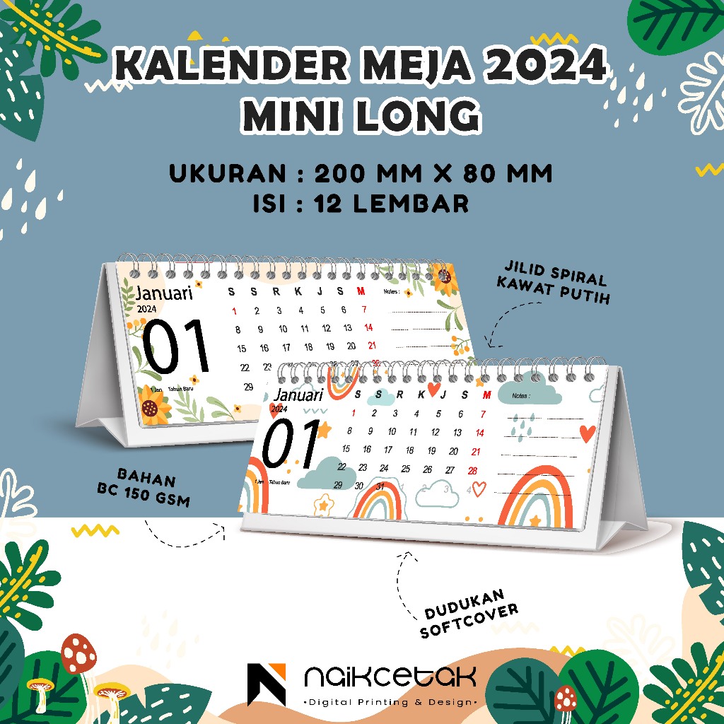 Jual 2025 KALENDER MEJA MINI PANJANG AESTHETIC | Shopee Indonesia