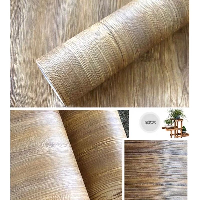 Jual Wallpaper Sticker Motif Kayu GRADE A (8m X 45cm) 1 roll Shopee