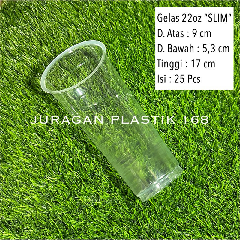 Jual Isi 25 Gelas Plastik 22oz Slim Datar Bahan Pp Tebal Cup Thai Tea Shopee Indonesia 7344