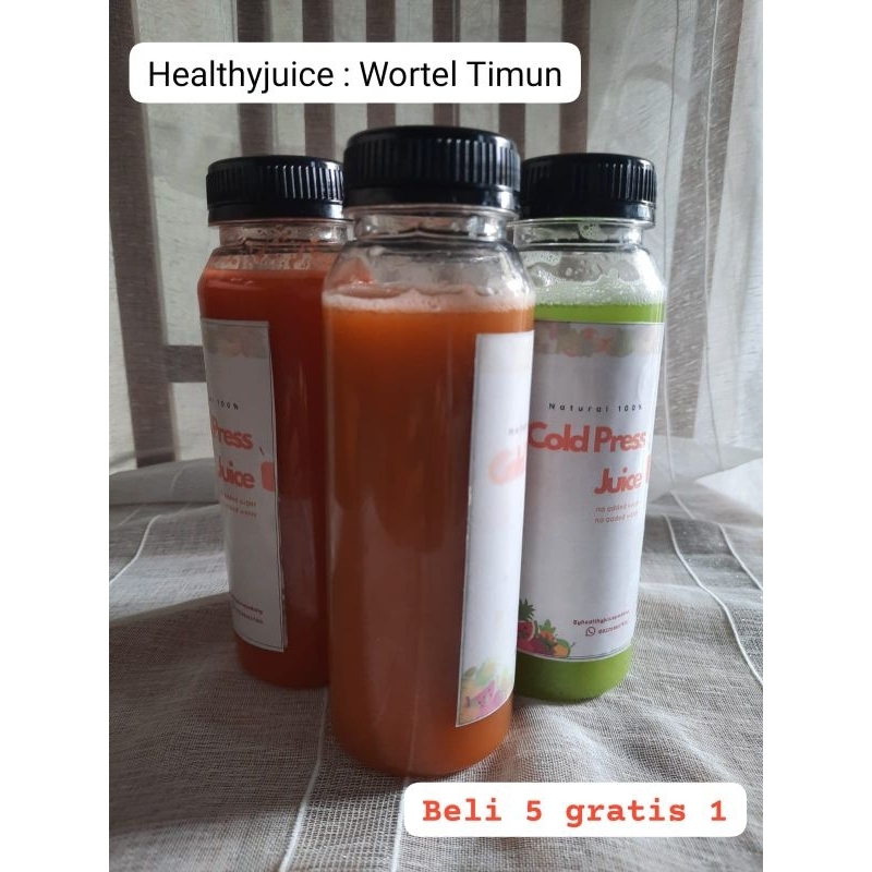 Jual Jus Sehat Booster Imun Dan Pencernaan Cold Press Juice Wortel Timun Pure Asli