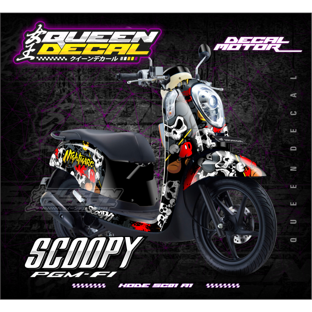 Jual Sticker Decal Honda Scoopy FI Full Body - Night Mare - SC | Shopee ...