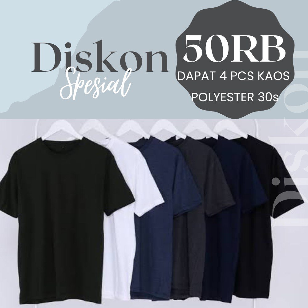 Jual 50RB DAPAT 4 KAOS POLOS || (( CEK DESKRIPSI)) KAOS POLOS LENGAN ...