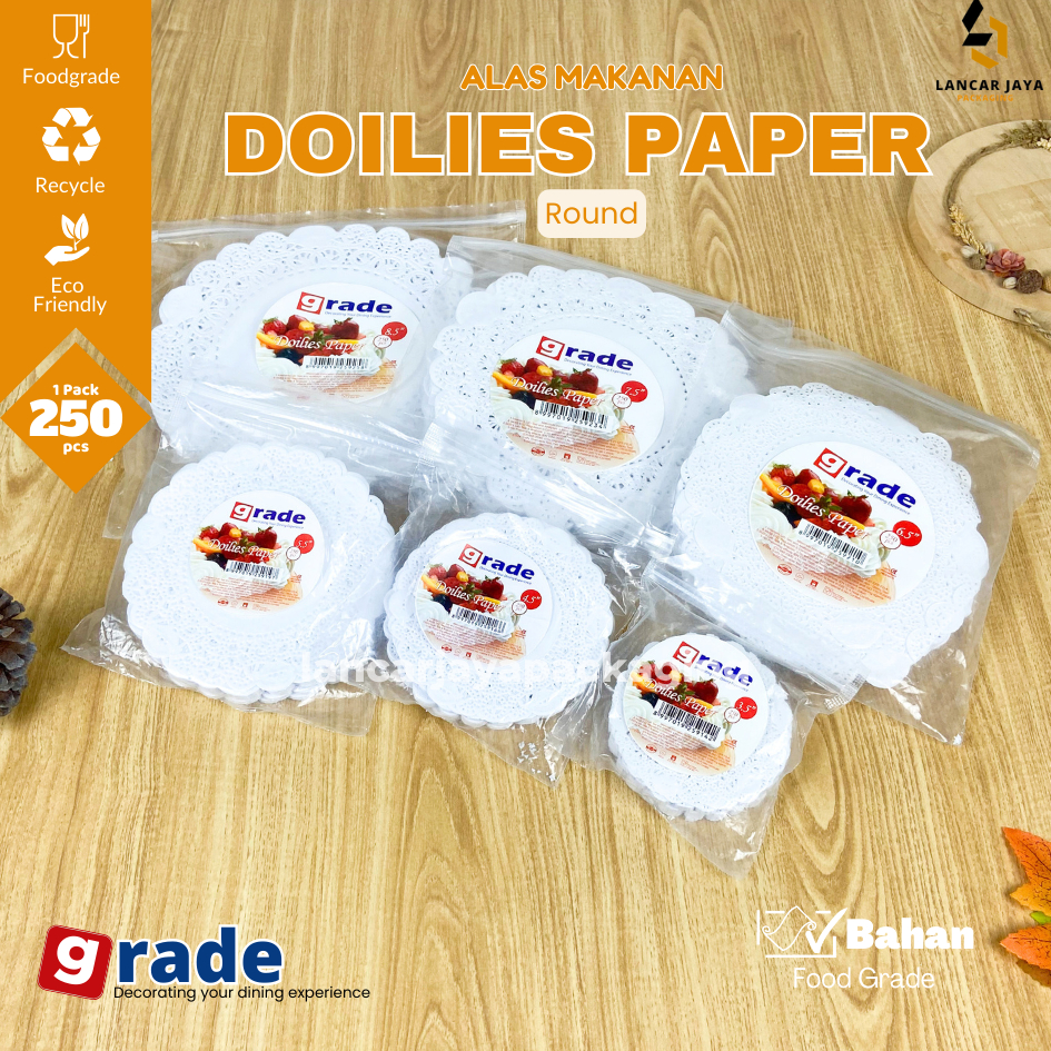 Jual Grade Kertas Renda Putih Alas Kue Roti Baking Paper Doilies Dolies ...