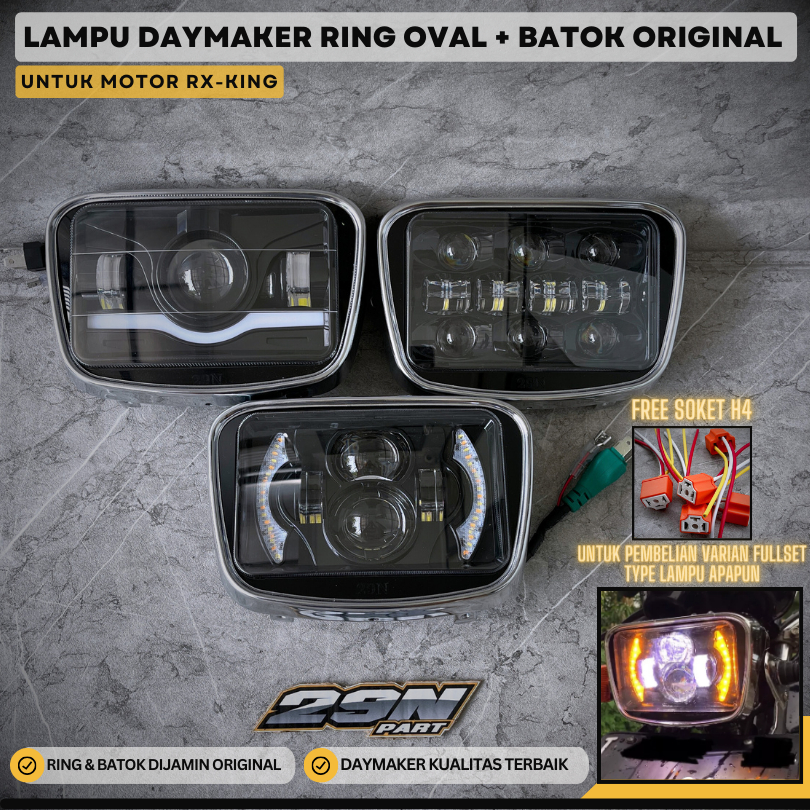 Jual LAMPU DAYMAKER RX KING RXKING LAMPU DEPAN LED BATOK DAN RING OVAL