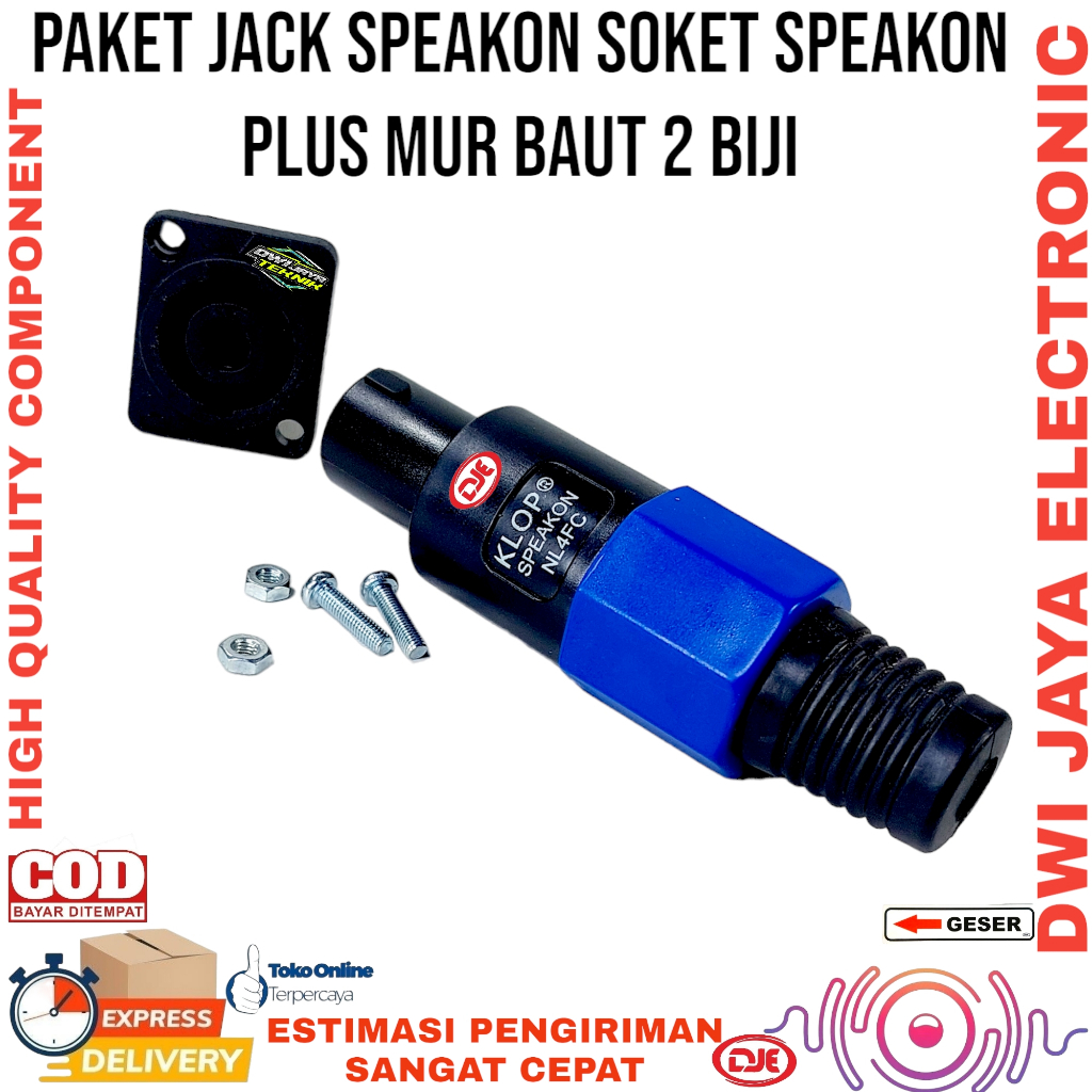 Jual JACK SPEAKON SPIKON PLUS SOKET SPIEKON MUR BAUT | Shopee Indonesia