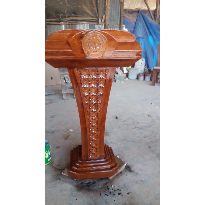 Jual Mimbar Podium Presiden / Mimbar Minimalis Bisa Custom Logo ...