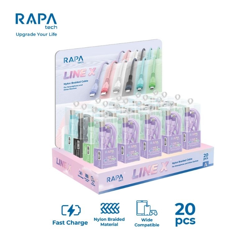Jual RAPAtech Line X Data Cable Micro USB, Type-C, Lightning Fast ...