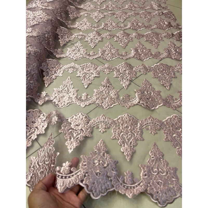 Jual kain bahn tulle renda bordir pinggiran ( KEBAYA MEWAH ) | Shopee ...