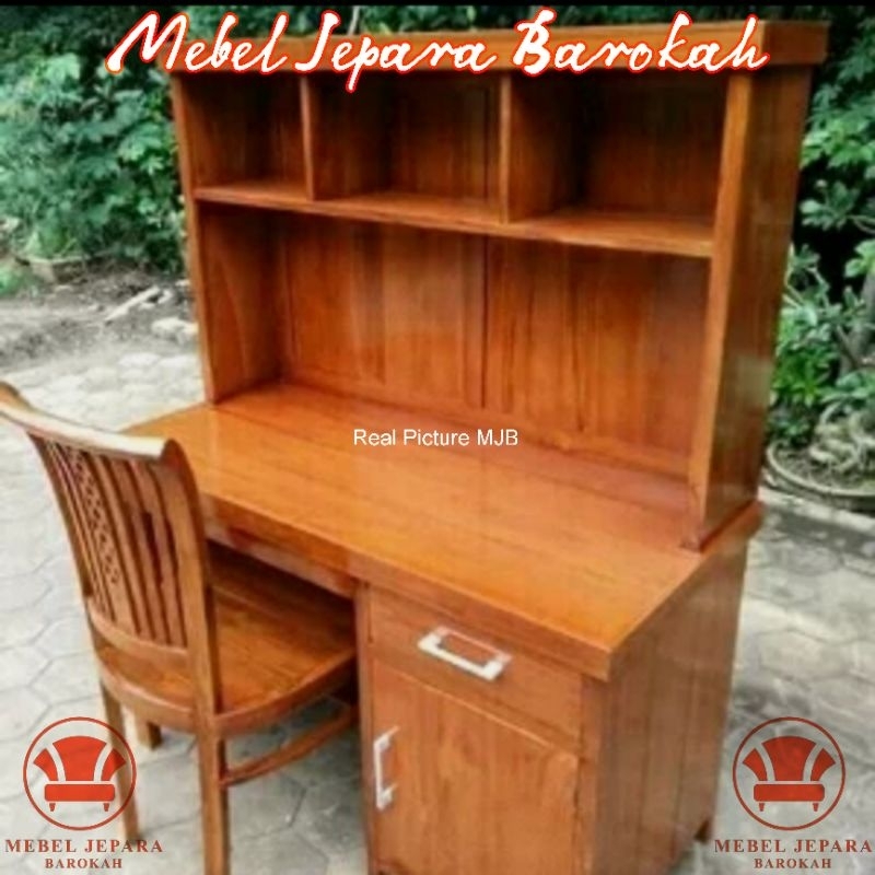 Jual Meja Belajar Meja Kerja Retro Kayu Jati Workdesk Minimalis 1 Laci