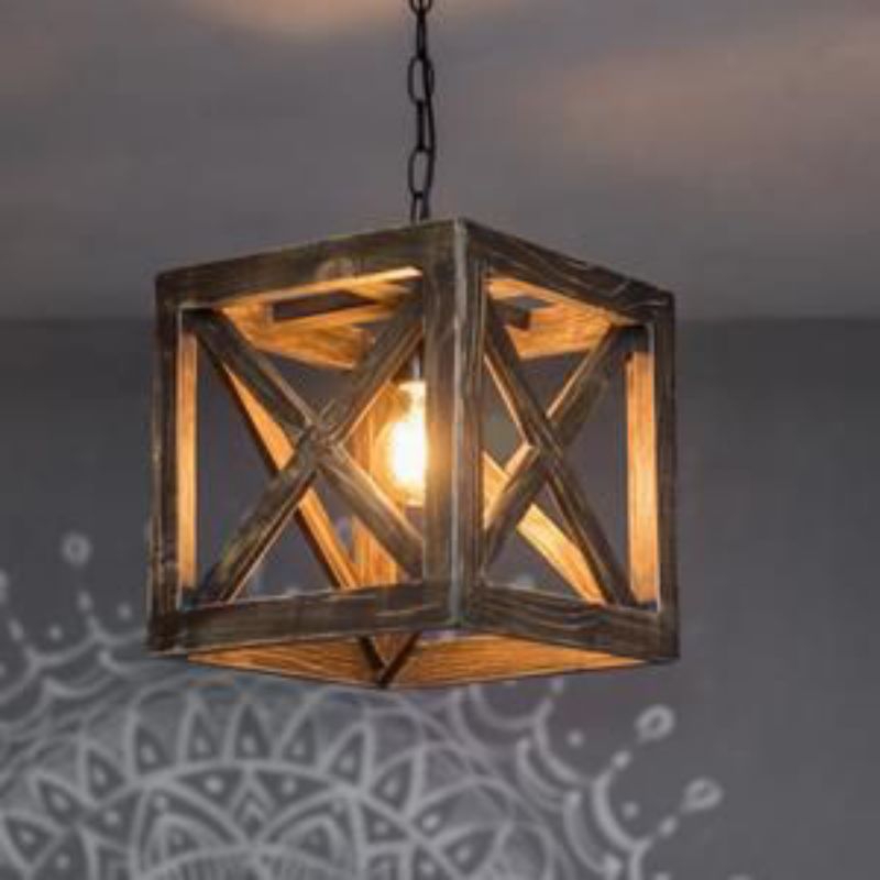 Jual Lampu Gantung Kotak Lampu Cafe Kayu Shopee Indonesia