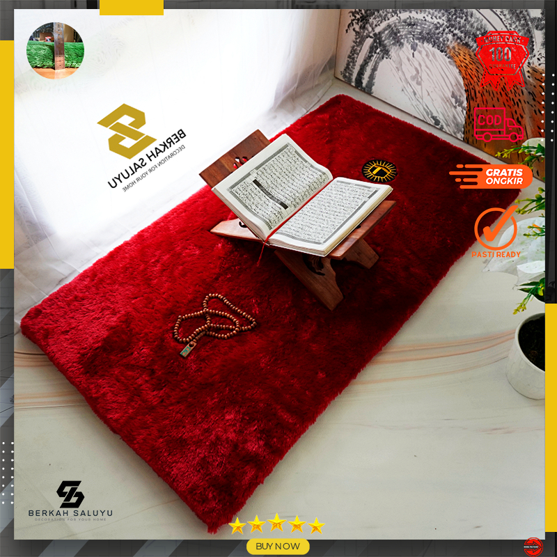 Jual Sajadah Bulu Rasfur 115x65x5cm dengan motif ka'bah tebal dan ...