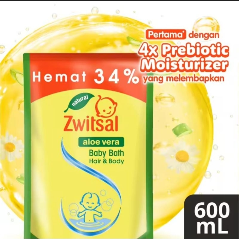 Jual Zwitsal Baby Bath Hair & Body Aloe Vera Refill 600 Ml & 450 Ml ...