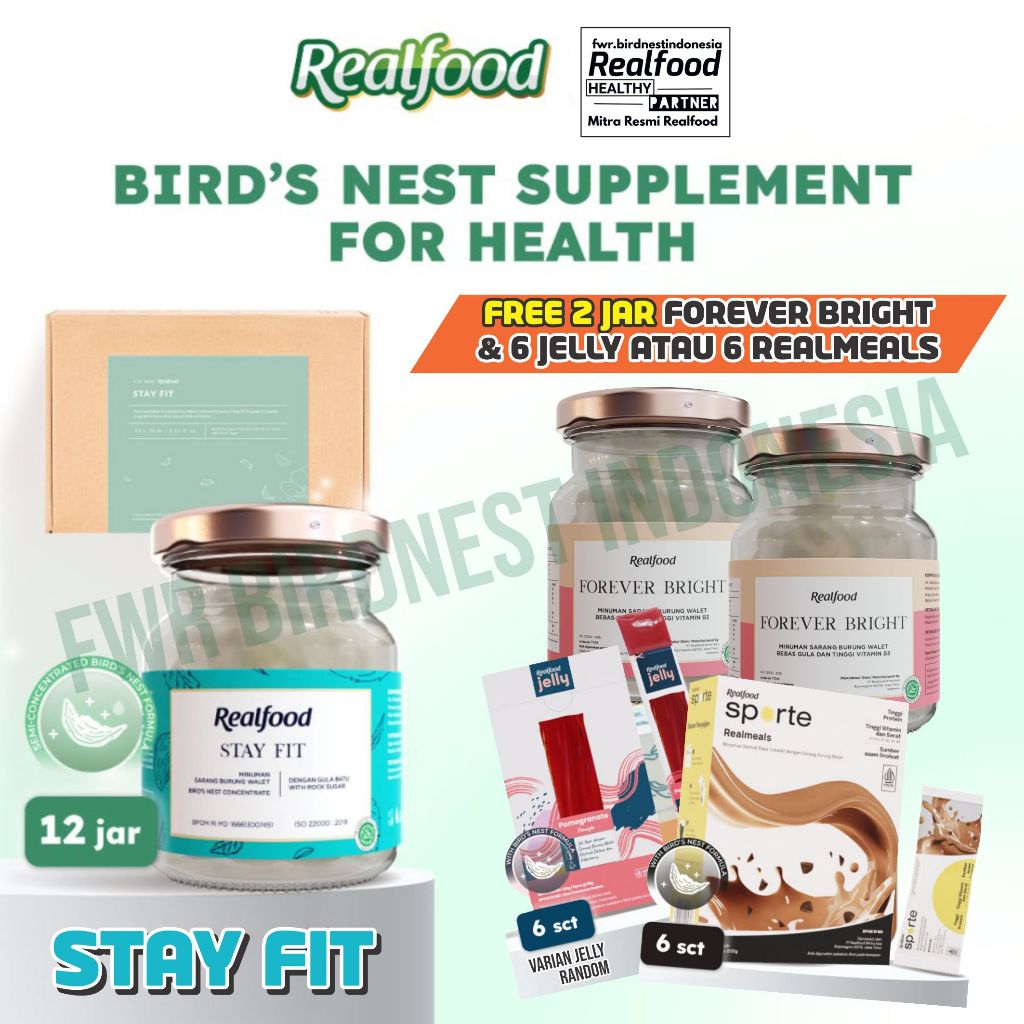 Jual Realfood Stay Fit 12 Jar Bird Nest Sarang Burung Walet Imun