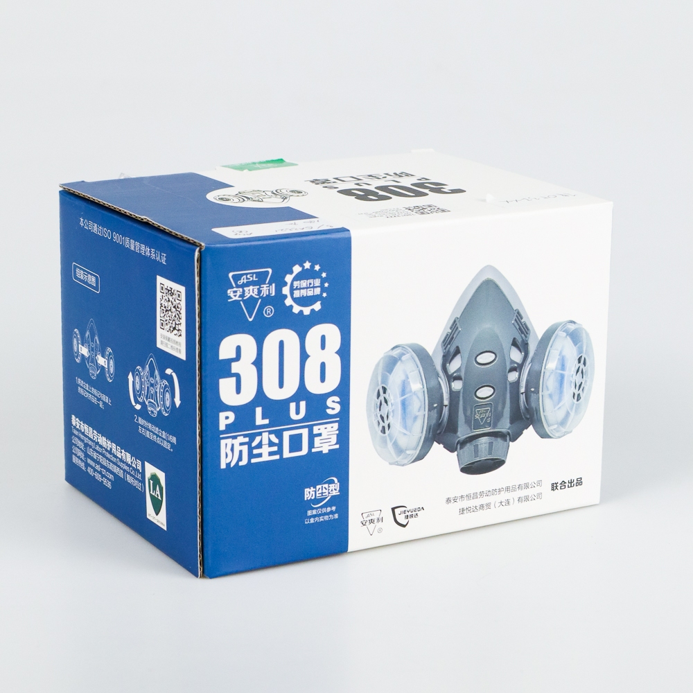 Jual 308Plus Masker Gas Respirator Half Face with Safety Glasses - SF03 ...