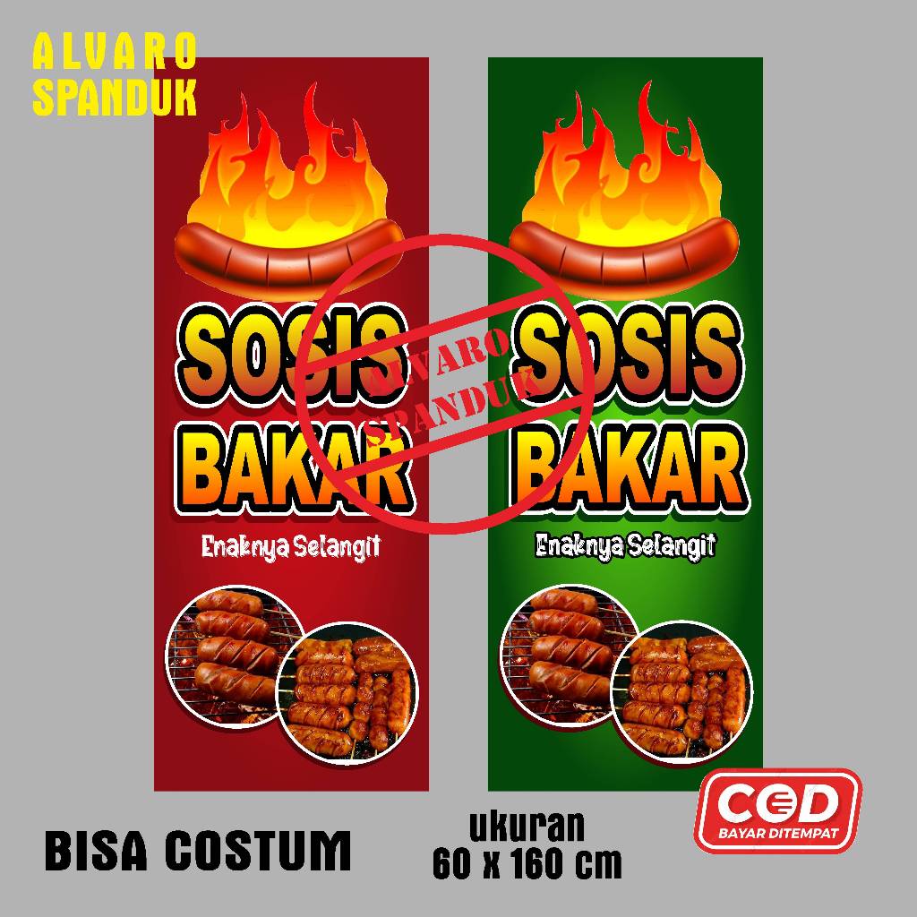 Jual Spanduk Sosis Bakar Banner Sosis Bakar Uuran 60 X 160 Cm