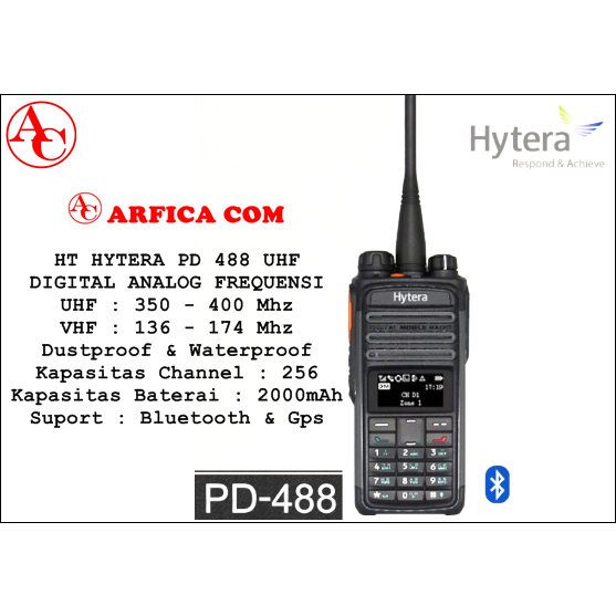 Jual HT Hytera PD488 PD 488 VHF Handie Talkie Analog Digital Ori Baru ...