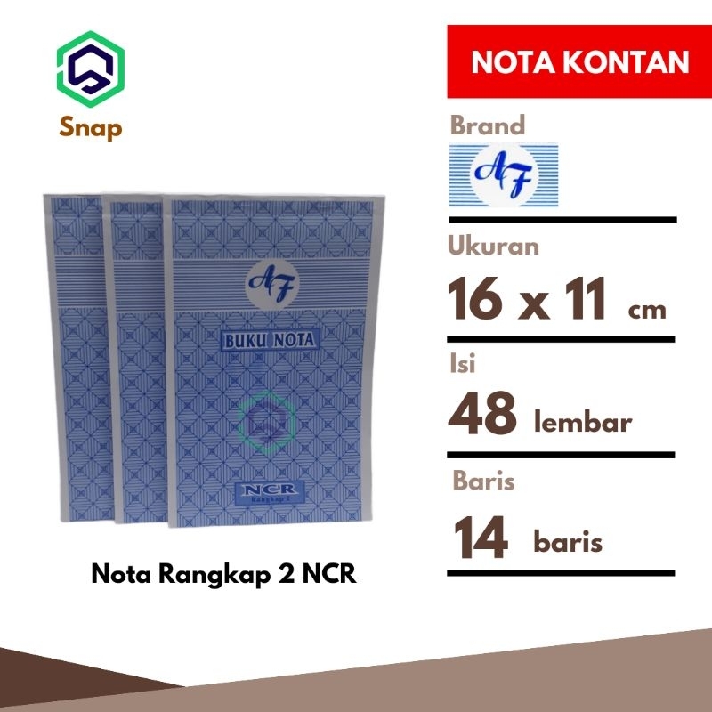 Jual Nota Bon Kontan Rangkap Ply Ncr Kecil Af Buku Shopee Indonesia