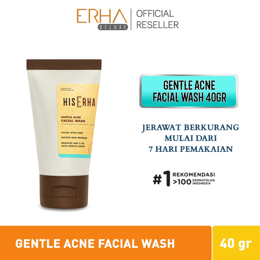 Jual His Erha Gentle Acne Facial Wash Mini 40g Sabun Muka Jerawat