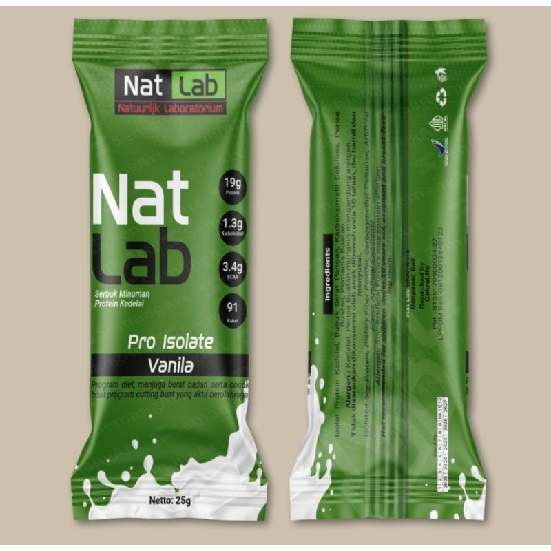 Jual Natlab protein isolate sachet whey soy Diet fiber all variant ...