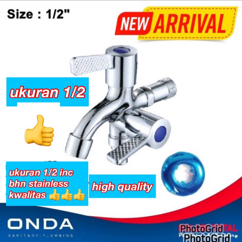 Jual TERMURAH GROSIR KRAN SHOWER CABANG 3 KRAN DOUBLE SUS 304 ANTI ...