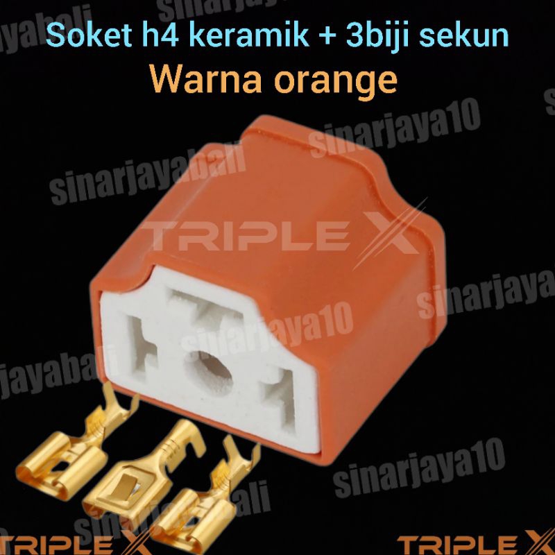 Jual soket keramik h4 tahan panas socket lampu depan utama sealbem