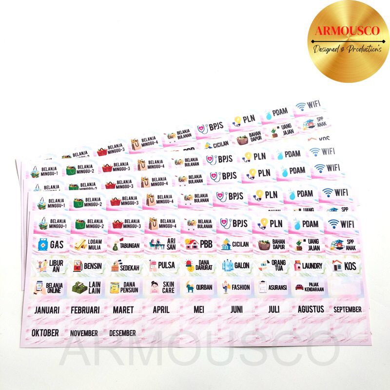 Jual STIKER DOMPET KEUANGAN / STIKER LABEL BUDGETING / STIKER DOMPET ...