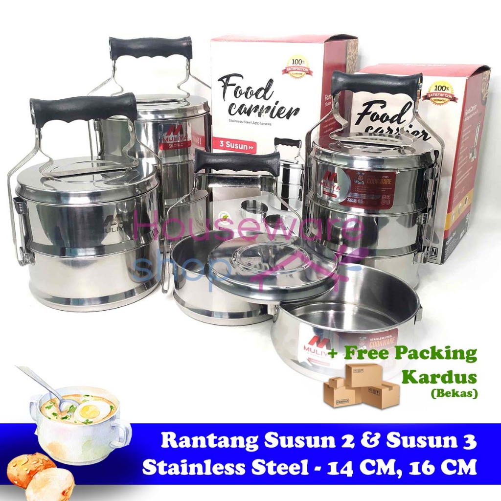 Jual Rantang Stainless 2 Susun 3 Susun diameter 14CM 16CM / Food ...