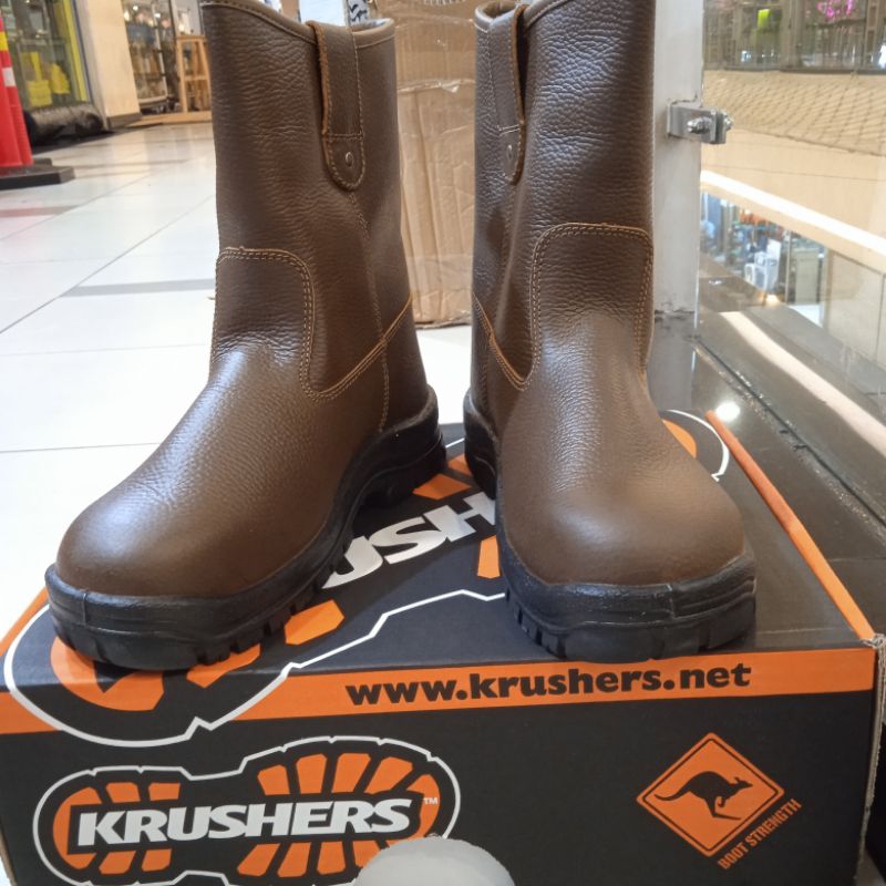 Jual Sepatu Safety KRUSHERS TEXAS/Sepatu Proyek TEXAS Brown/Safety