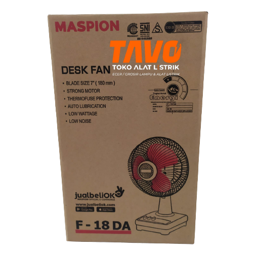 Jual Kipas Angin Meja Desk Fan Maspion 7 Inch F 18 Da Shopee Indonesia 6744