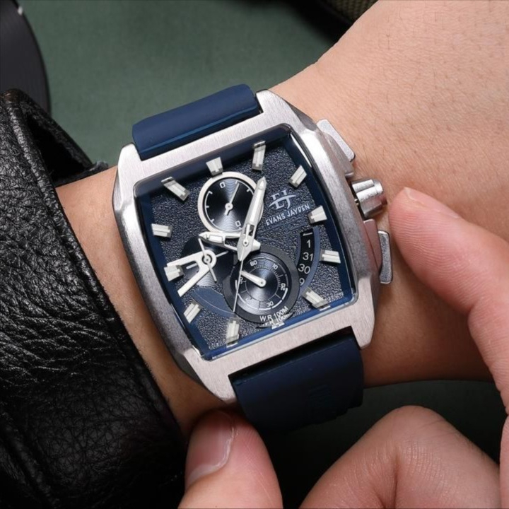 Jual Jam Tangan Evans Jayden Rubber 9546 100 Original, SAPHIRE GLASS