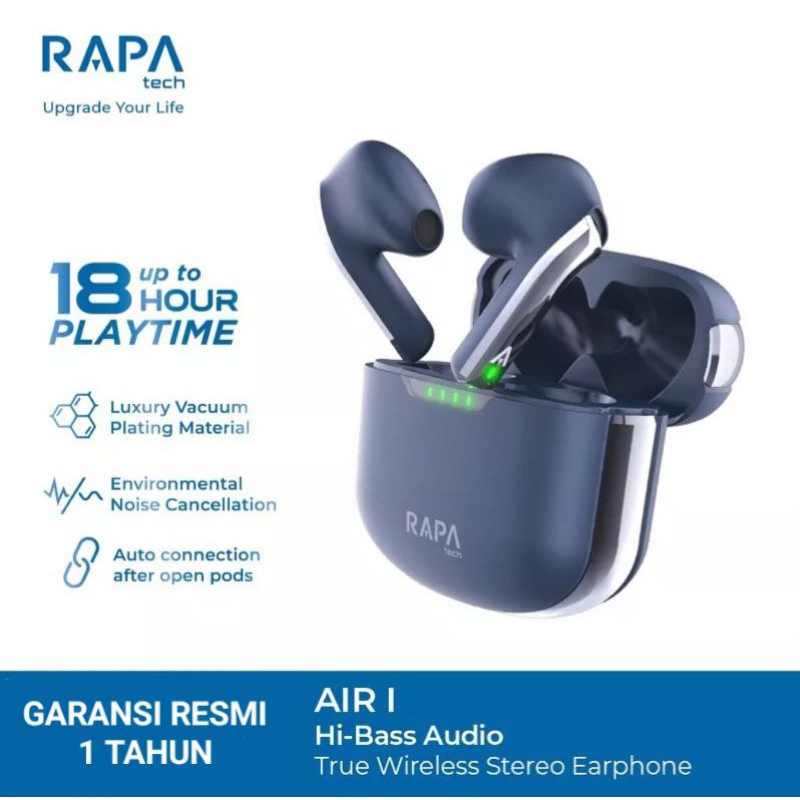 Jual RAPAtech Air I TW1011 TWS Hi-Bass Audio Headset Bluetooth 5.3 RAPA ...
