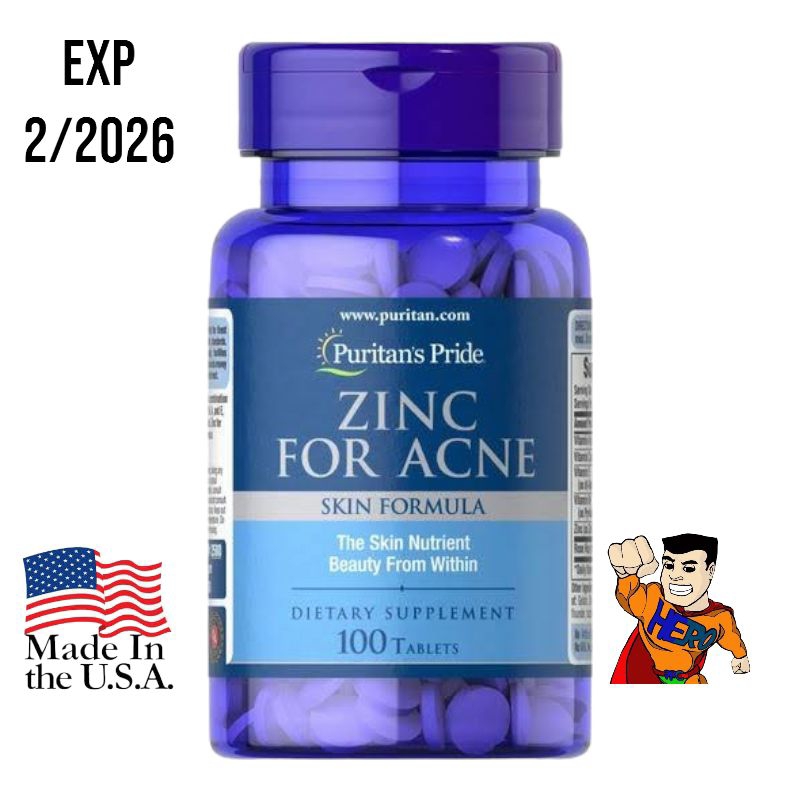 Jual Puritan Zinc for Acne Mengatasi Jerawat 100 tablet Shopee Indonesia