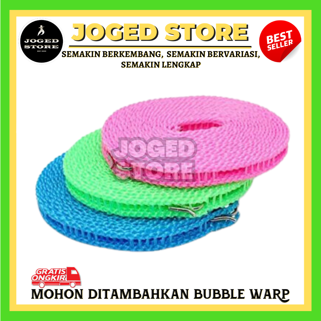 Jual Tali Jemuran 5m 1858 Clothes Line Hanger Stop Rope Portable Kuat