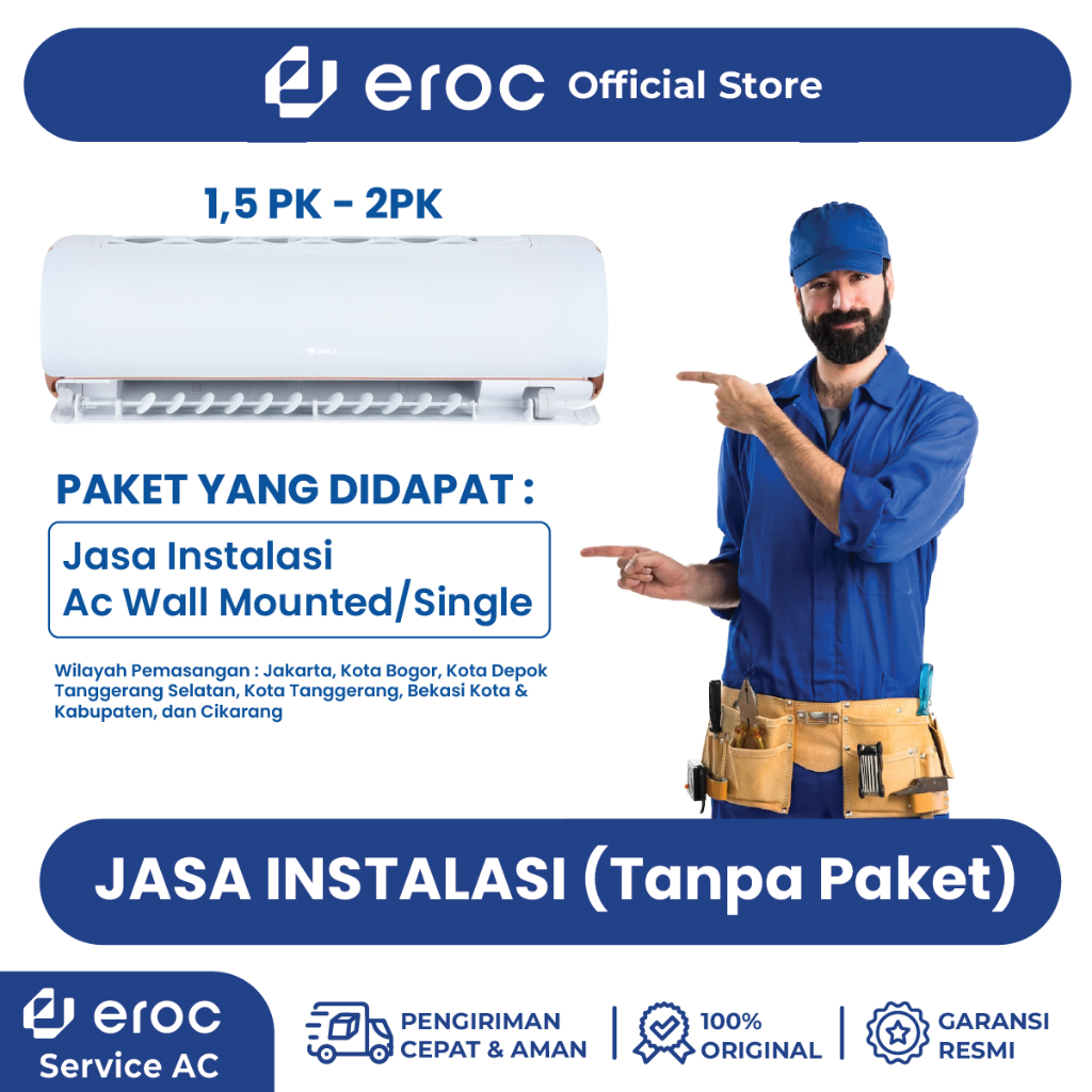 Jasa Instalasi ONLY 1.5 PK - 2 PK